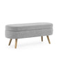 Ottoman Oval Storage Bench with Rubber Wood Legs