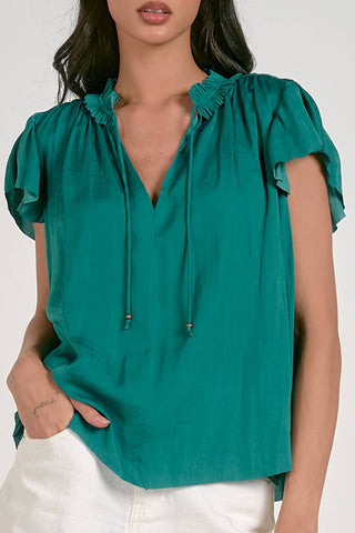 Elan - Ruffle Sleeve Top