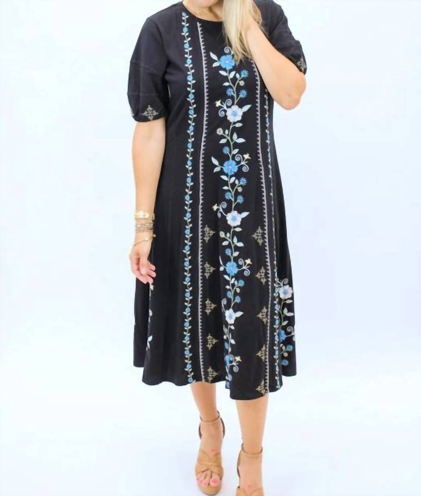 Johnny Was - JAANVI BUBBLE SLEEVE SEAMED DRESS