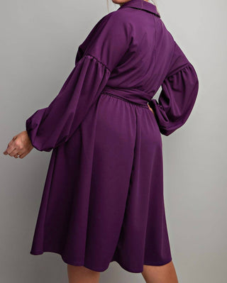 The Curve La - Plus Size Button Front Fit And Flare Dress With Pockets
