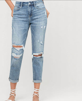 Vervet By Flying Monkey - Calça Jeans Boyfriend Desgastada