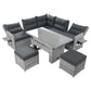 Outdoor Furniture Set Patio Rattan with Recliners and Tables