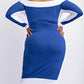 The Curve La - Plus Size Knit Color Block Midi Dress