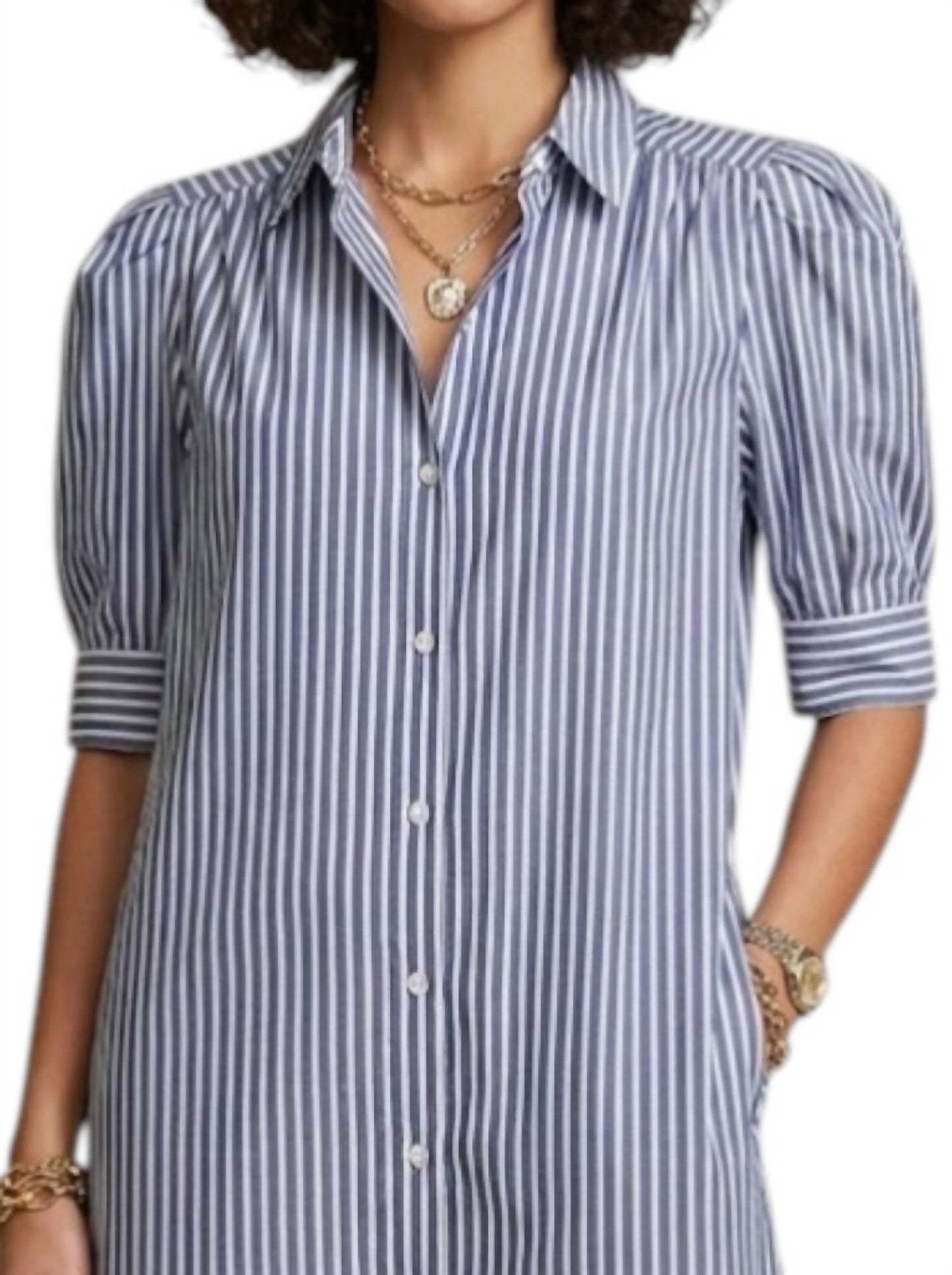 Adrienne - Short Sleeve Stripe Dress