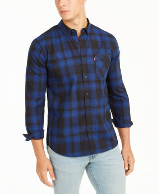Levi's Men's Chama Plaid Shirt Caviar Size Extra Large