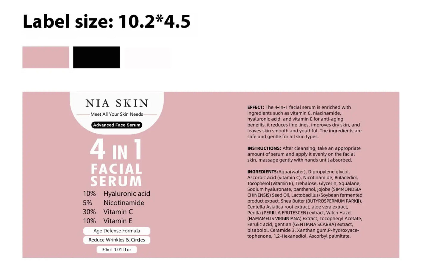 4-in-1 Facial Serum with Vitamin c and Niacinamide 30ml