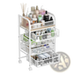4 Drawer Rolling Makeup Vanity and Skincare Storage Cart White