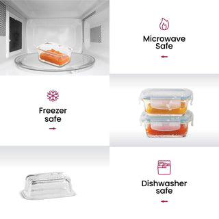 Recipientes de vidro para alimentos de 4 oz - conjunto de 6 peças 