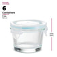 Recipientes de vidro para alimentos de 4 oz - conjunto de 6 peças 