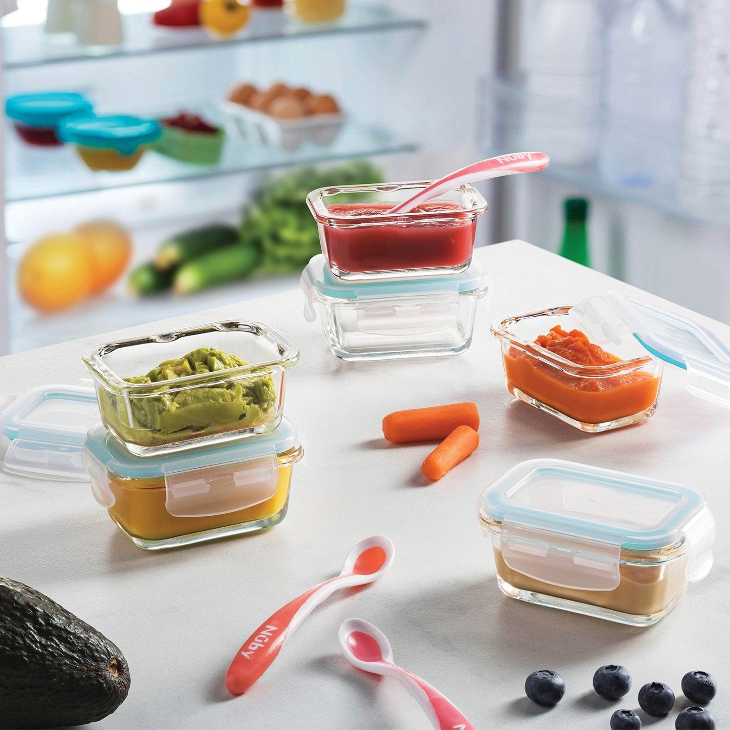 Recipientes de vidro para alimentos de 4 oz - conjunto de 6 peças 