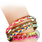 4 Piece Neon Braided Bangle Set with Gold Star Accents