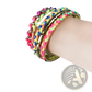 4 Piece Neon Braided Bangle Set with Gold Star Accents