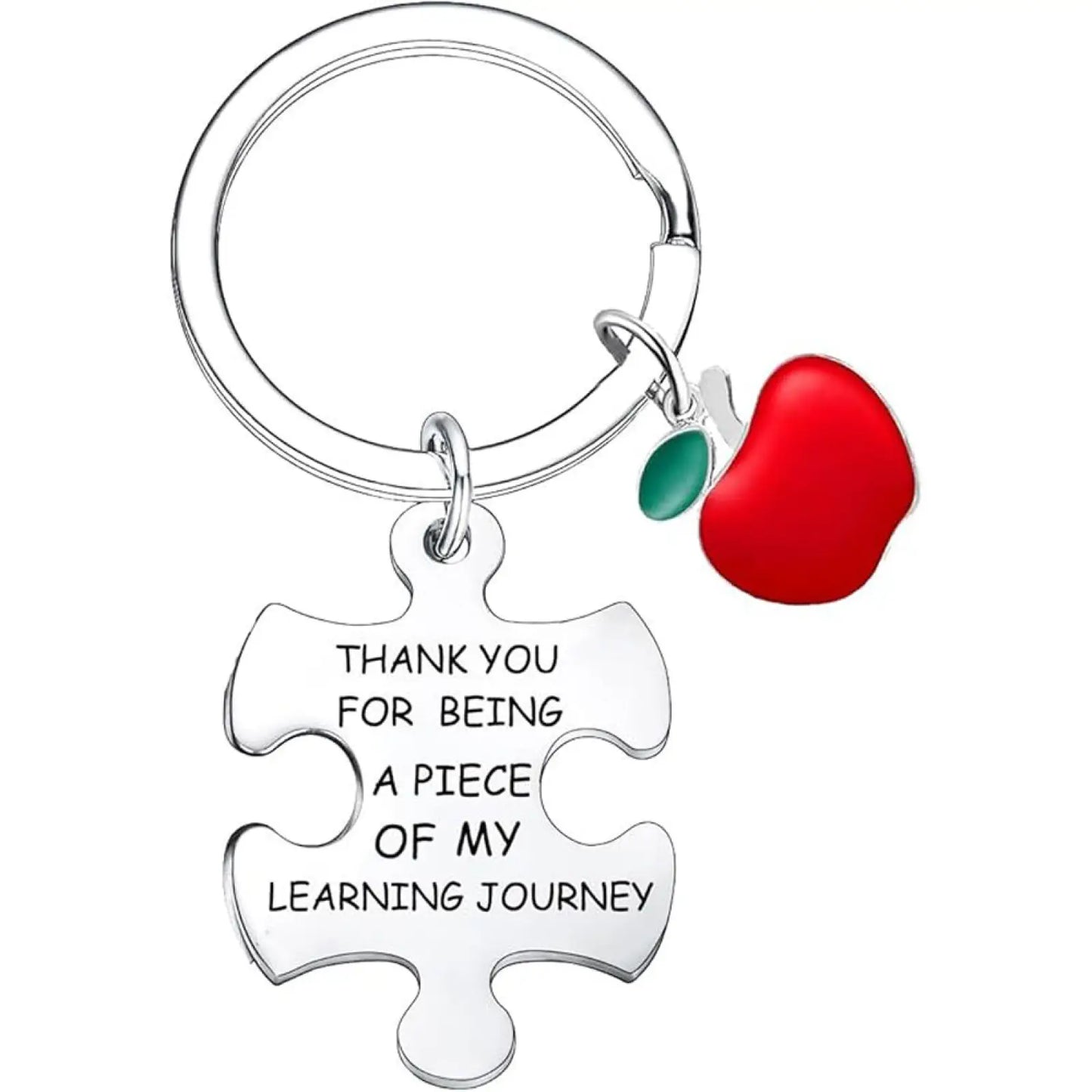 4 Piece Stainless Steel Teacher Appreciation Keychain Set