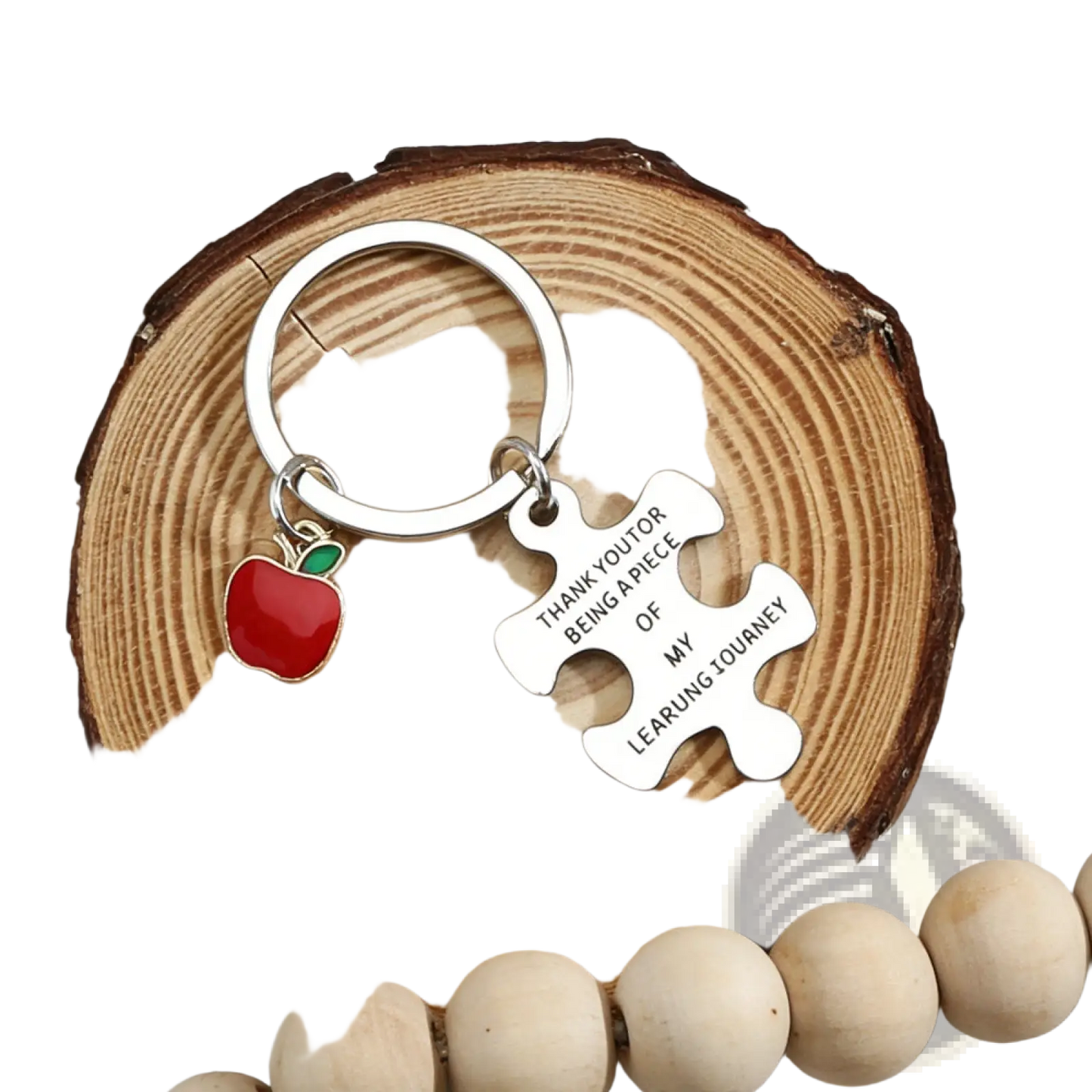 4 Piece Stainless Steel Teacher Appreciation Keychain Set
