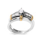 14K Yellow and White Gold 1/3 Cttw Marquise Diamond Cocktail Engagement Ring Set (H-I Color, SI1-SI2 Clarity) - Size 7