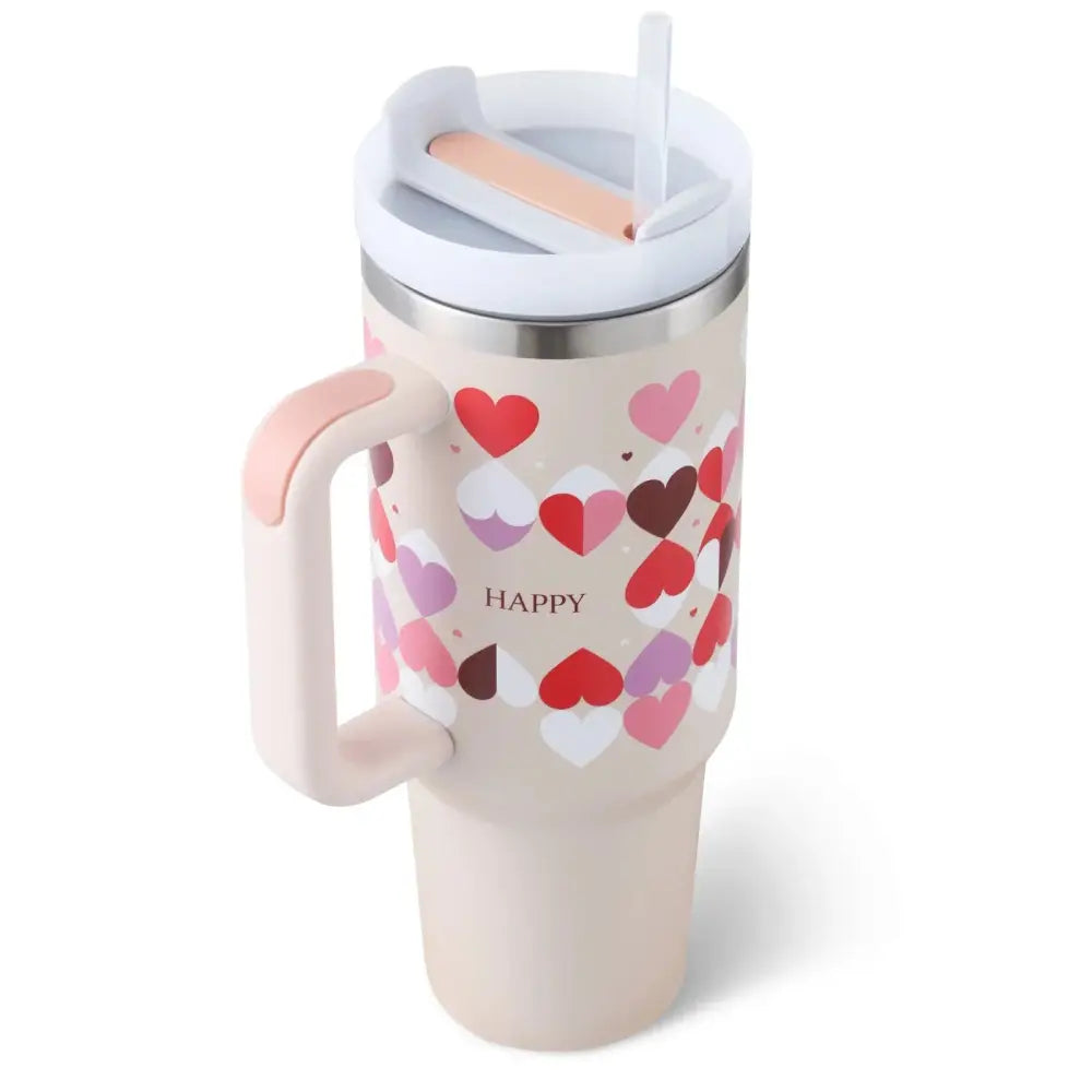 Arbaglobal 40 Oz Insulated Tumbler with Handle and Straw