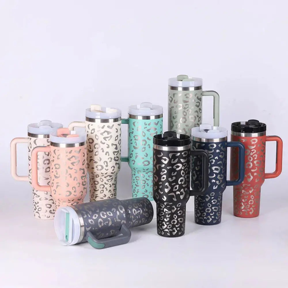 Arbaglobal 40 Oz Insulated Tumbler with Handle and Straw