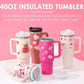 Arbaglobal 40 Oz Insulated Tumbler with Handle and Straw