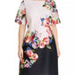 Adrianna Papell - Short Sleeve Floral Print Jersey Dress