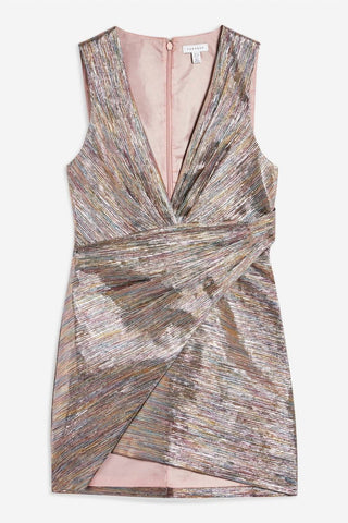 Topshop - Vestido de coquetel curto com estampa de envelope falso