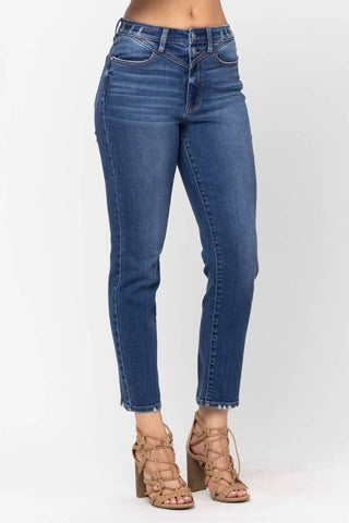Judy Blue - Calça jeans slim fit com jugo frontal e cintura alta