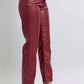 Trendsi - Women's Judy Blue Full Size High Waist Tummy Control Faux Leather Straight Pants Plus Size
