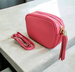 Cadenza Itália - Bolsa transversal feminina de couro estilo câmera