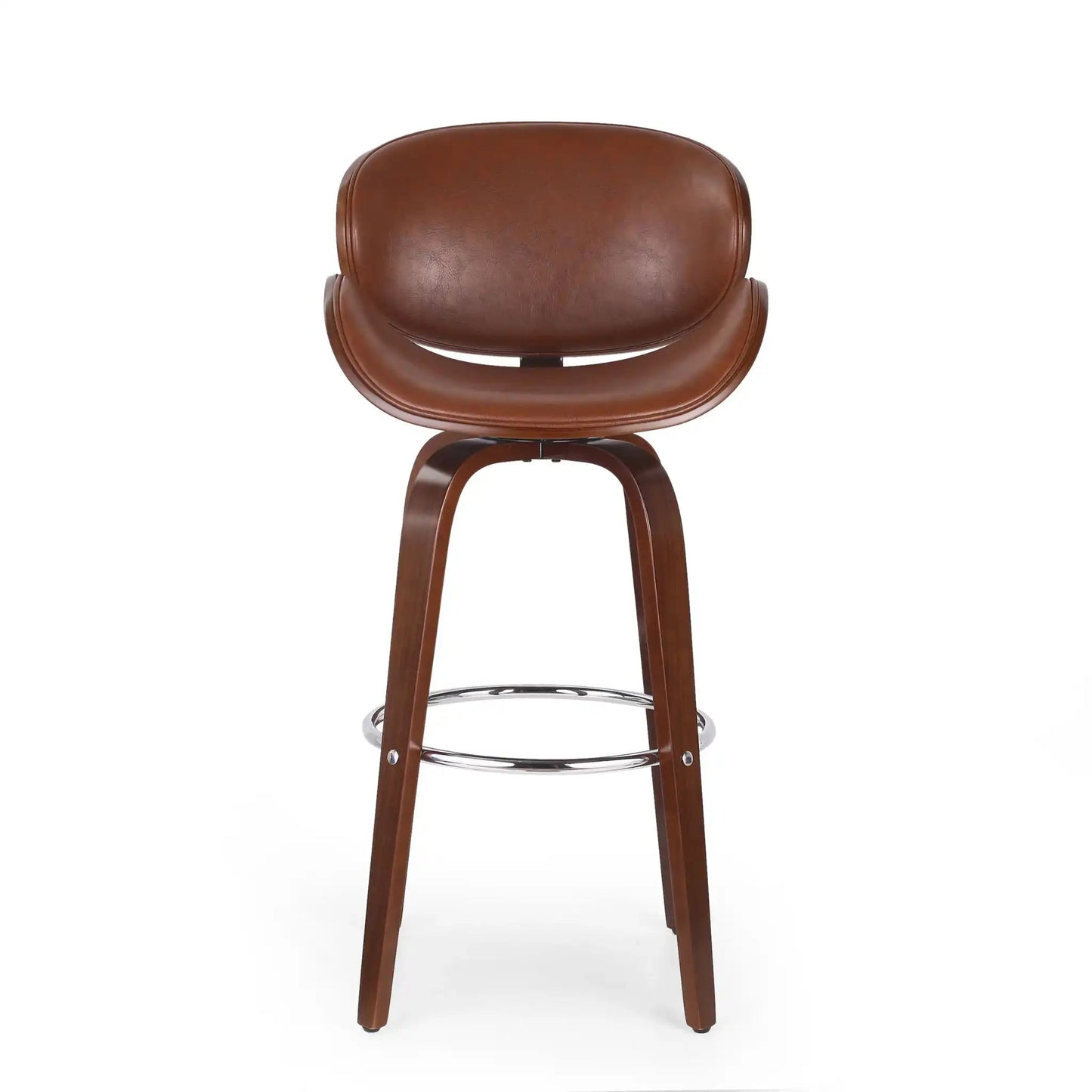 Lumos Mid Century Modern Upholstered Swivel Barstool