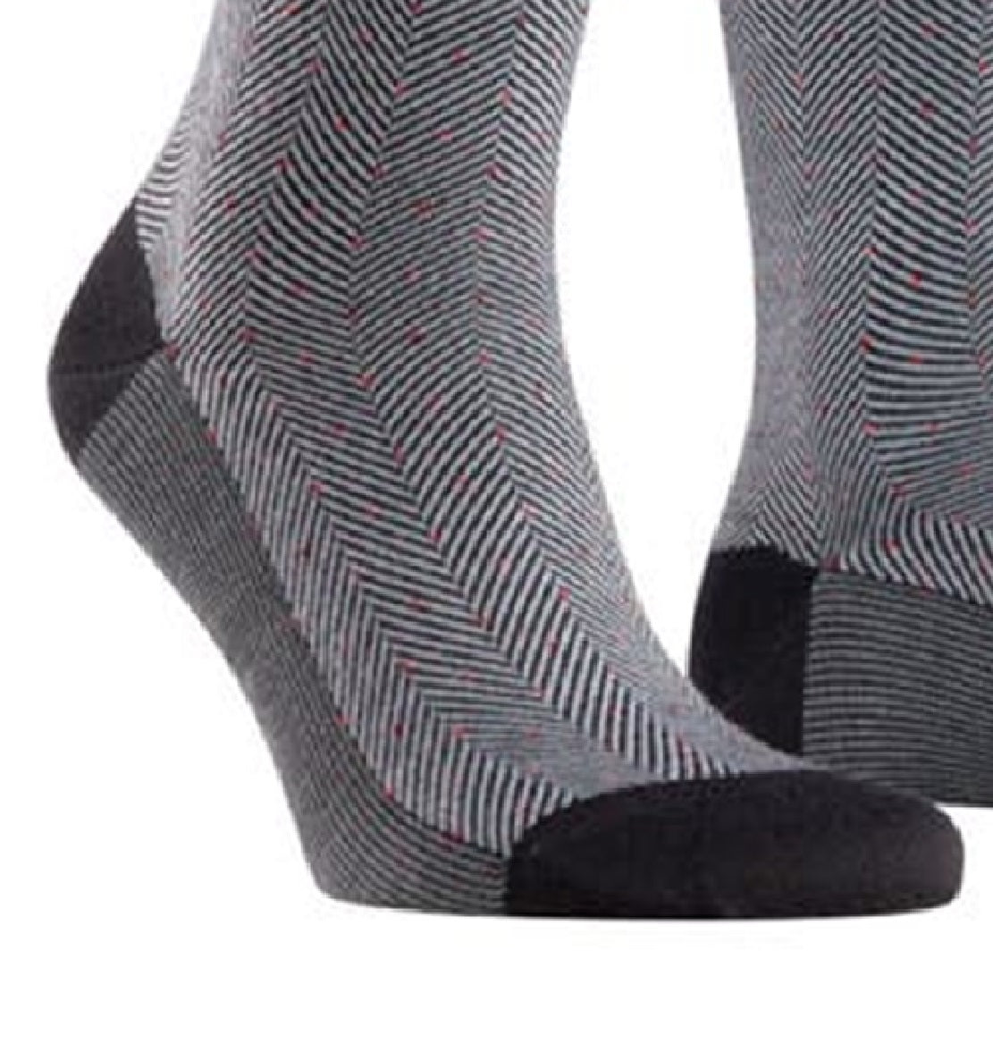 Meias Falke Sensitive Herringbone de lã mista, tamanho regular, pretas