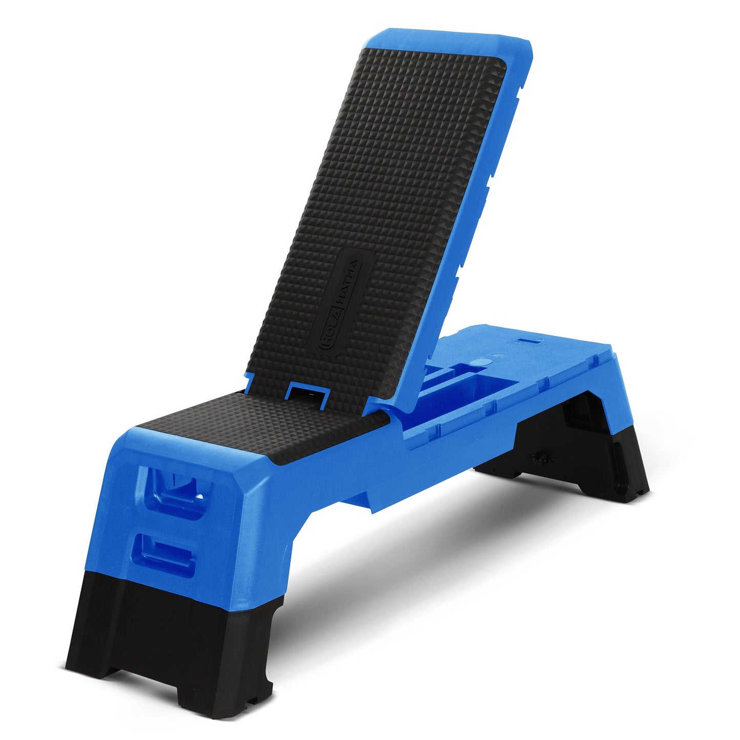 HolaHatha Deck Aeróbico Multifuncional Fitness com Compartimento de Armazenamento, Azul
