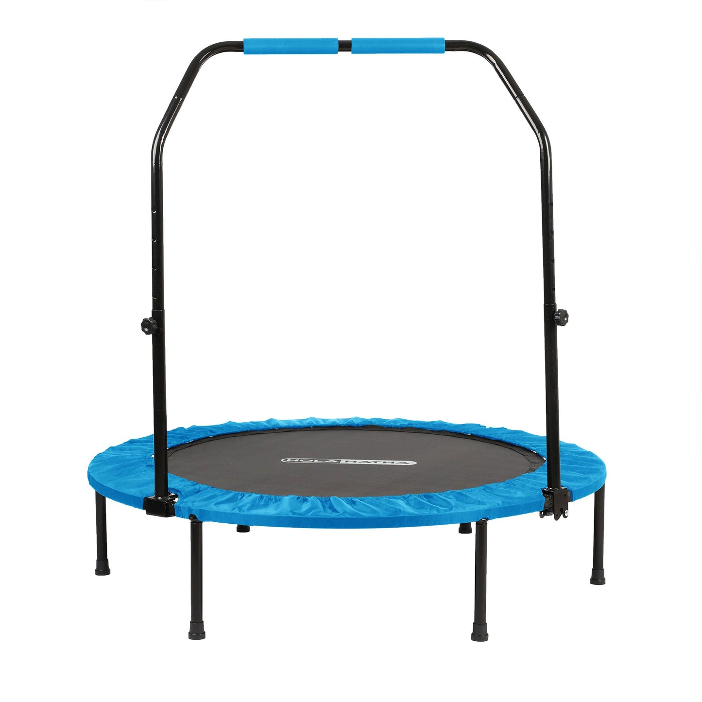 HolaHatha Mini Trampolim Fitness Dobrável de 48 Polegadas com Alça Ajustável, Azul