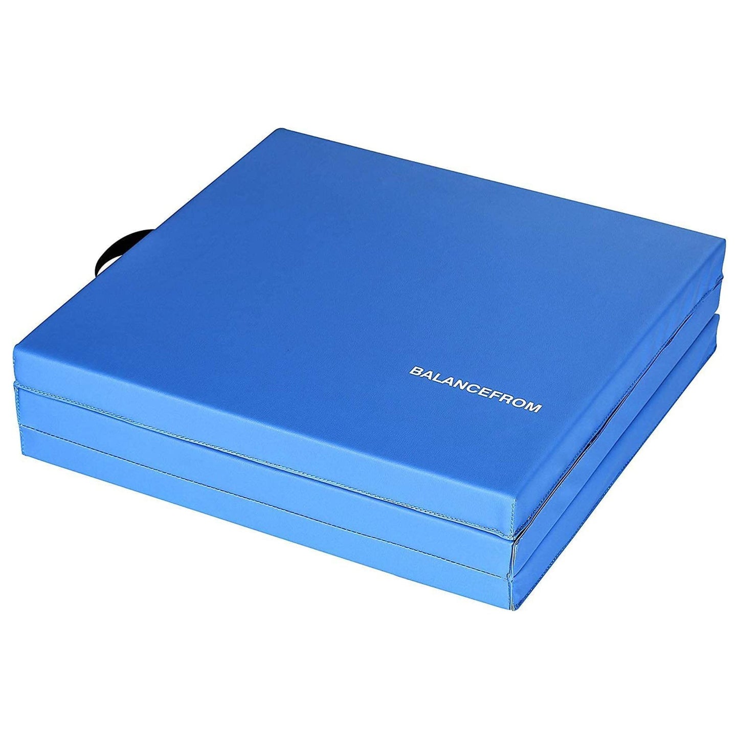 Tapete de exercícios dobrável BalanceFrom Fitness GoGym 6x2 pés com alças, azul (pacote com 2)