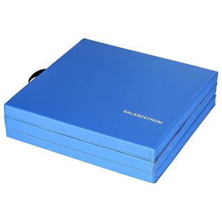 Tapete de exercícios dobrável BalanceFrom Fitness GoGym 6x2 pés com alças, azul (pacote com 2)