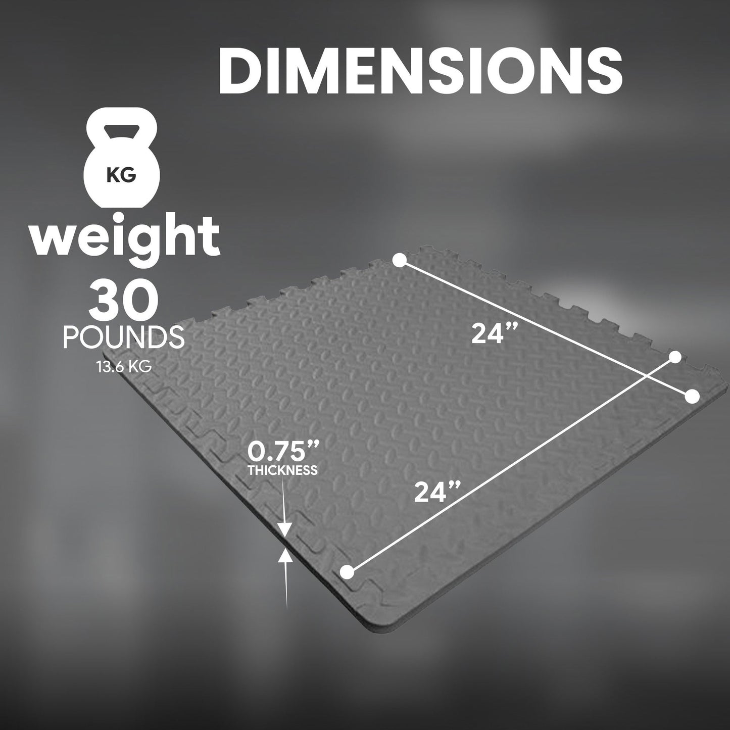 Tapete de exercícios de espuma intertravada BalanceFrom Fitness, 96 pés quadrados, cinza (pacote com 2)