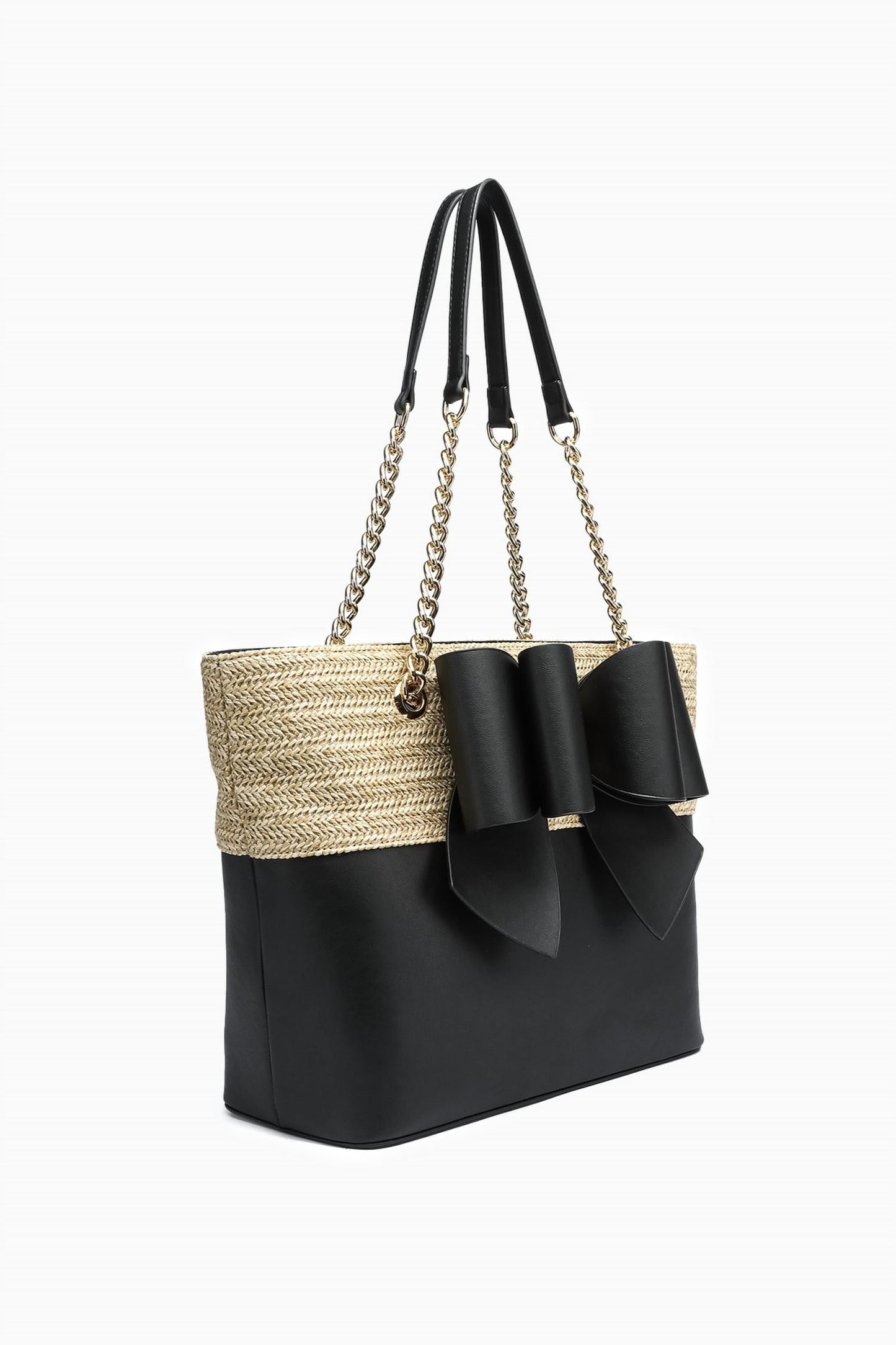 Like Dreams - Women's Daisy Bowtie Dual Straw Tote Bag