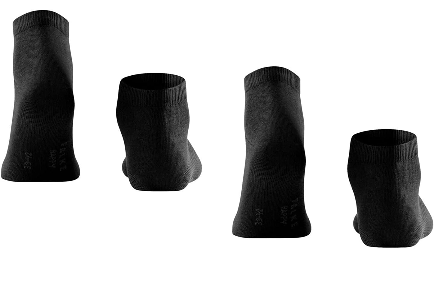 Meias Falke Happy Sneaker Masculinas - Pacote com 2 pretas, tamanho 9,5-12