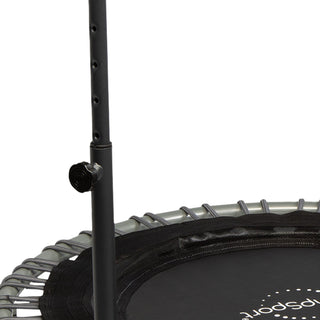 Pacote de trampolim fitness JumpSport 350 Series de 39" e barra de apoio, elásticos ajustáveis, pernas arqueadas estáveis ​​e sem tombamento, além de teste de streaming por 60 dias