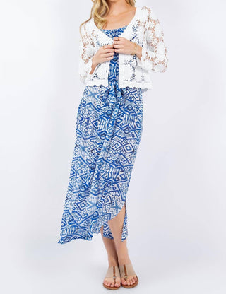 Paparazzi - Cardigan curto de crochê com estampa floral