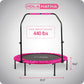 HolaHatha Mini Trampolim Fitness Rebounder de 40" com Alça Ajustável, Rosa