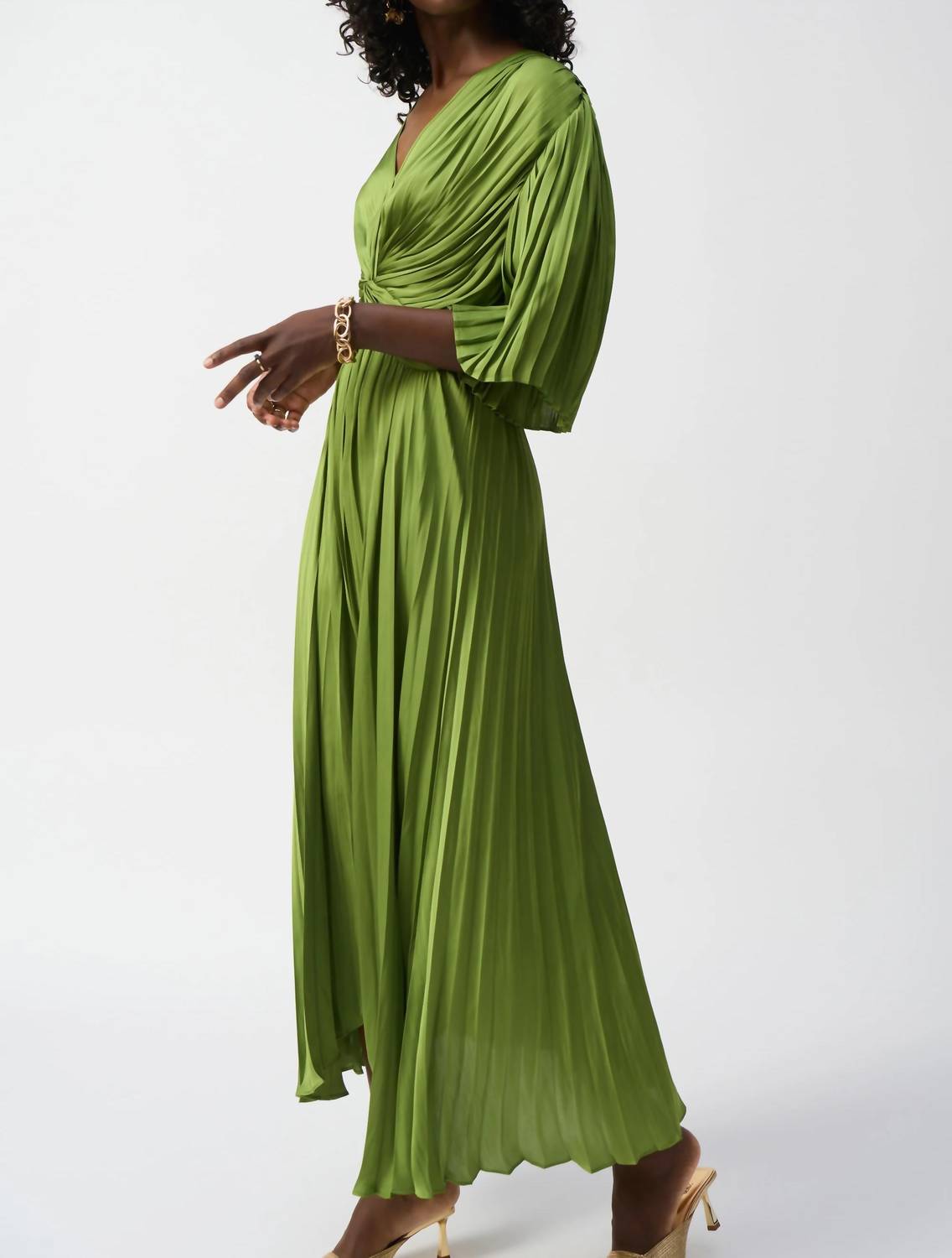 Joseph Ribkoff - Pleated Satin Midi Dress