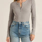 Z Supply - Samara Rib Henley Bodysuit Classic Tee