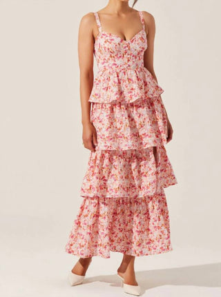 Astr - Vestido longo de verão com ilhós e camadas