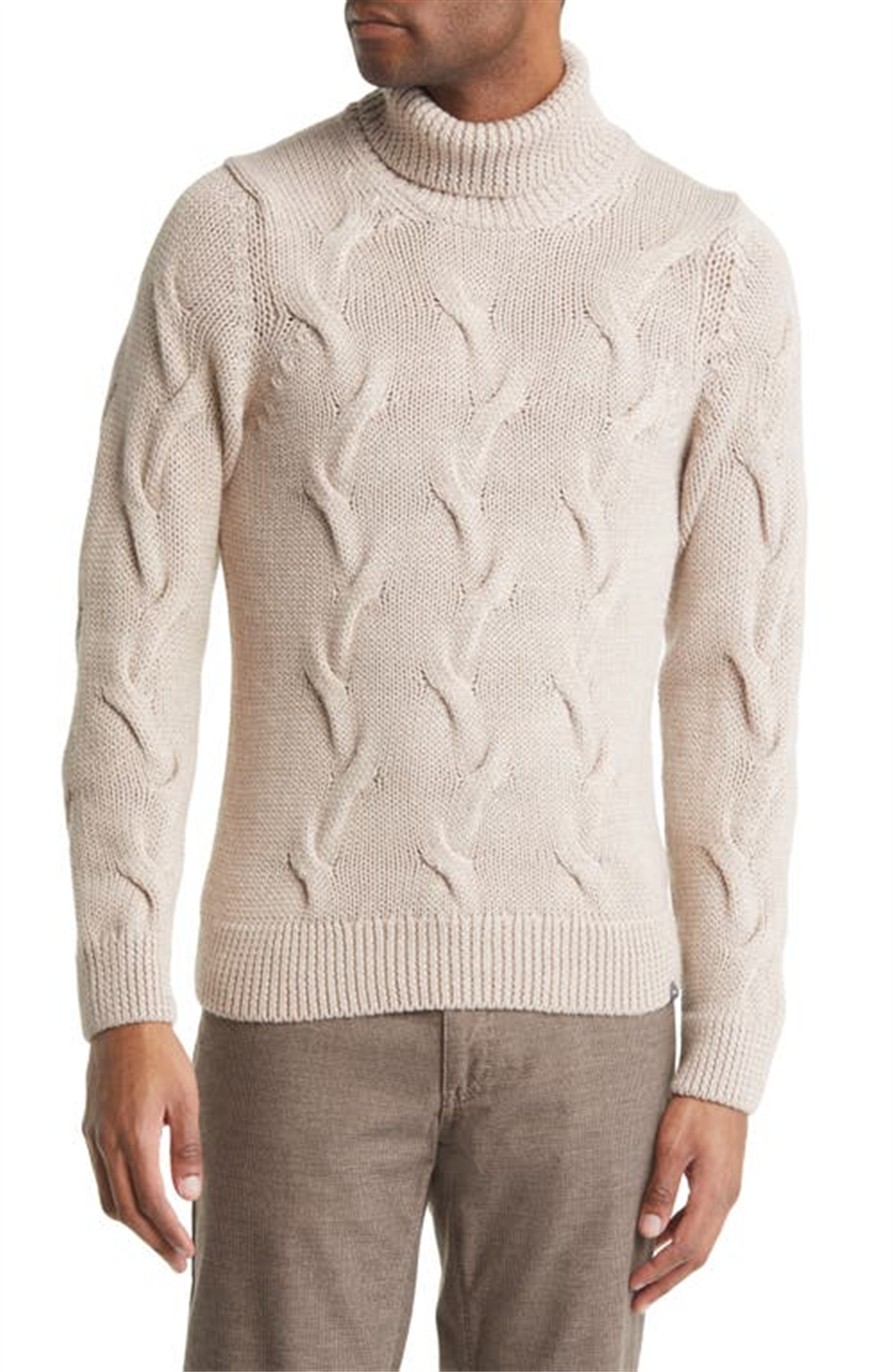 Suéter de gola alta masculino Brax Cookie Brian Wool Blend, tamanho 52