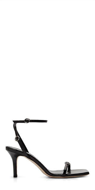 Aeyde - Sandálias de salto Hallie de couro femininas