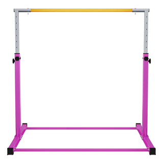 Tapete de exercícios BalanceFrom Fitness 120 x 48 polegadas e barra de ginástica ajustável, rosa