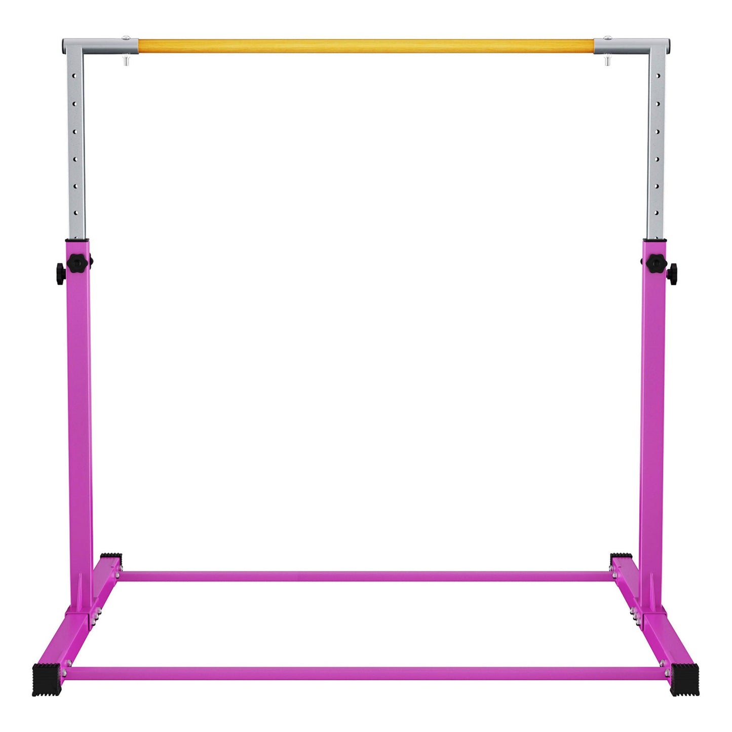 Tapete de exercícios BalanceFrom Fitness 120 x 48 polegadas e barra de ginástica ajustável, rosa