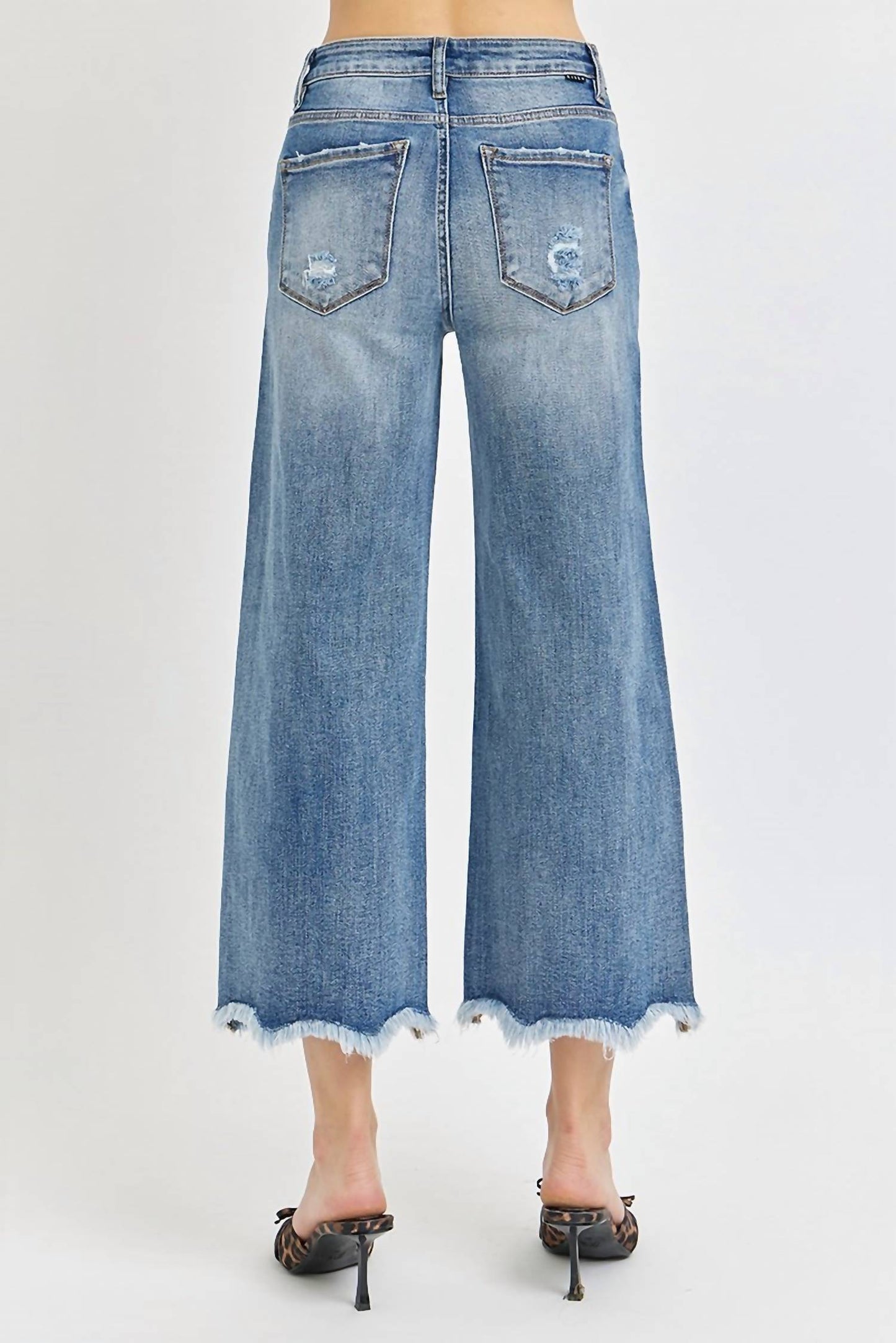 Risen - High Rise Ankle Flare Jeans Medium Wash