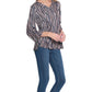 Multiples - Three Quarter Sleeve 2-button V-neck Band Top