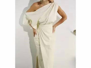 Mulla - Vestido midi com ombros abertos e profundos