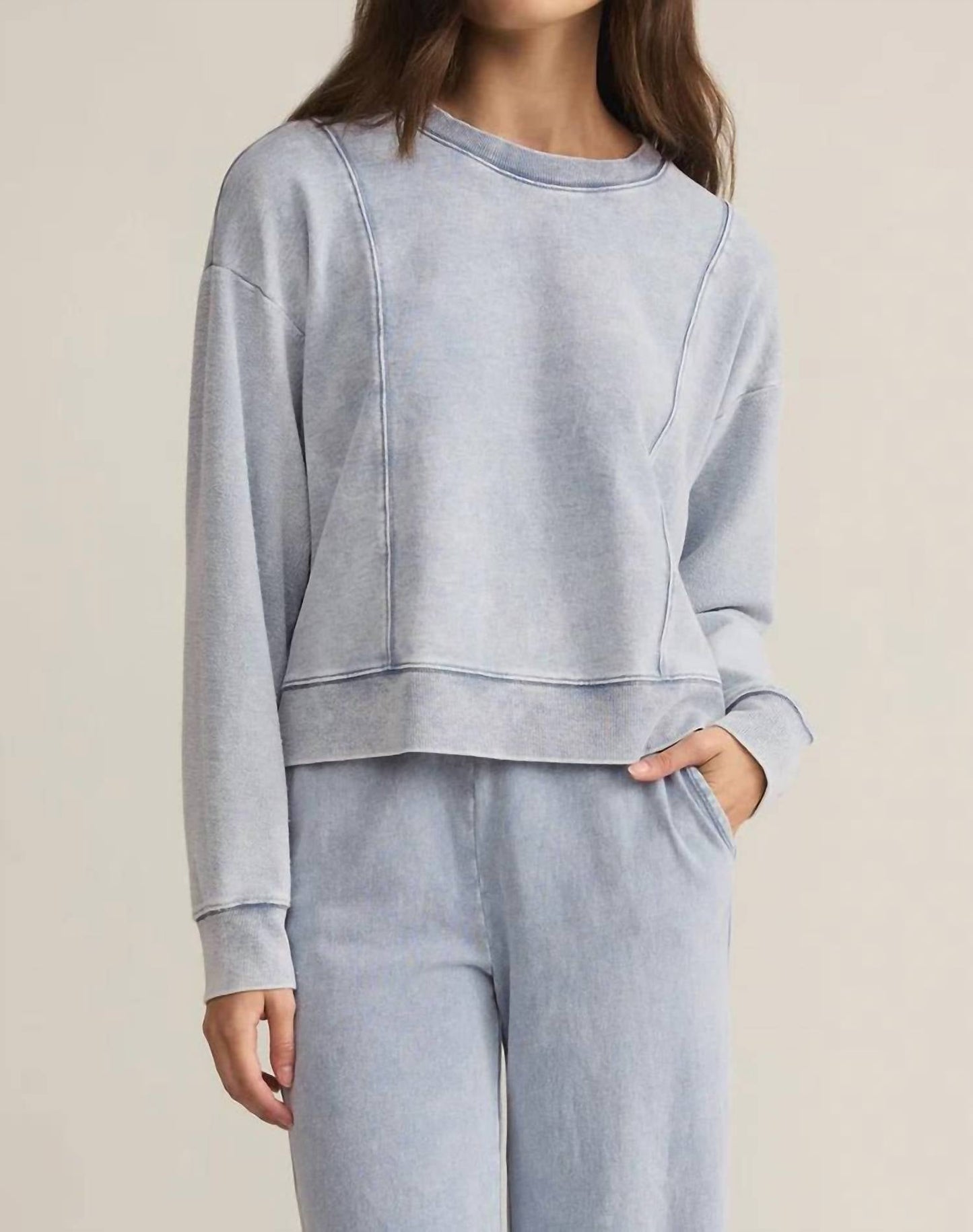 Z Supply - Lax Knit Denim Sweatshirt